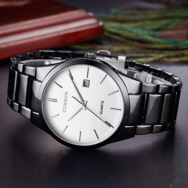 Men Watch Waterproof Simple Fashion Stainless Steel Strap Quartz - Image 2