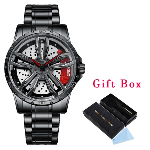 Men Rim Hub Watches Sports Car Men Watch Rotation Waterproof Sport Stainless Steel Wheel Wristwatch Car Quartz Men Watches - Image 8