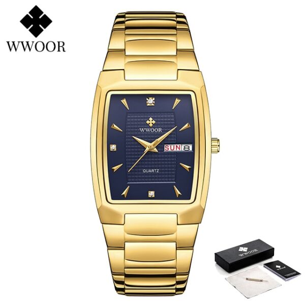 Men's Wristwatch  WWOOR Brand Luxury Quartz Watch Waterproof Business Male Date Clock Casual Fashion Black Relogio Masculino - Image 9