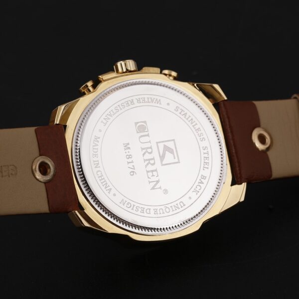 Men Watches Top Brand Luxury Gold Male Watch Fashion Leather Strap Outdoor Casual Sport Wristwatch With Big Dial - Image 9