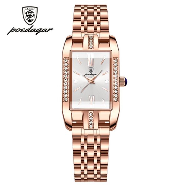 POEDAGAR High Quality Diamond Watch Top Brand Luxury Fashion Business Rectangle Waterproof Quartz Ladies Watches Stainless Steel - Image 12