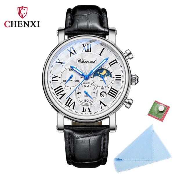 New Watches Men Top Brand Luxury Leather Strap Date Quartz Clock Male Waterproof Chronograph Men Watch Business Fashion - Image 10