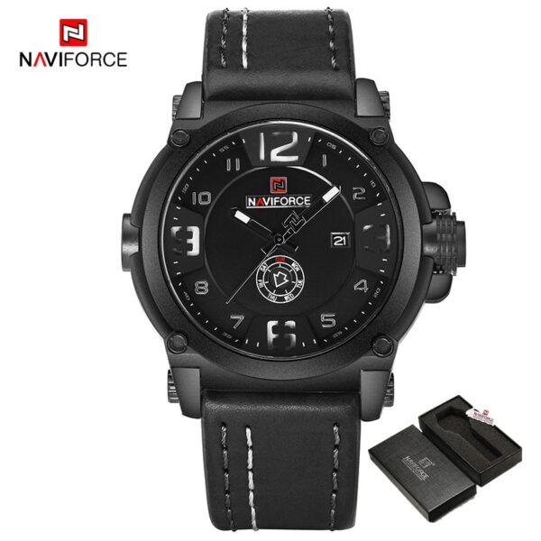 New Men Sports Military Quartz Watch Man Analog Date Clock Leather Strap Wristwatch Relogio Masculino - Image 5