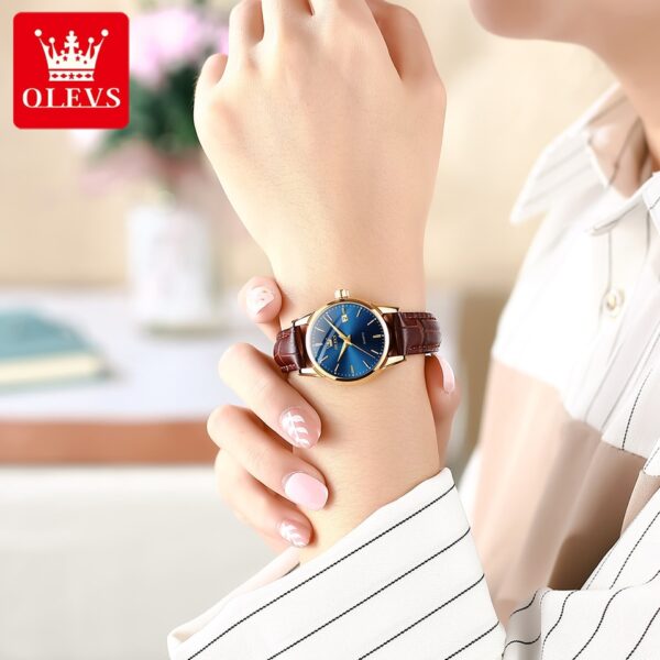 Super Thin Waterproof Women Wristwatch Fashion Genuine Leather Strap Quartz Watch for Women Luminous Calendar - Image 7