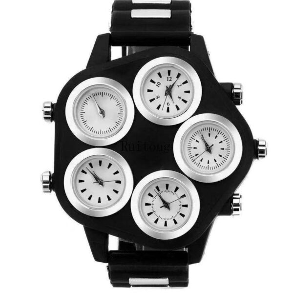 New Trend Luxury Men Watches Large Dial Silicone Waterproof Watch for Men Bar Nightclub Show Multi-dial Quartz Wristwatch Clock - Image 2