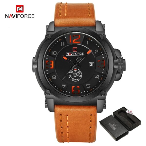 New Men Sports Military Quartz Watch Man Analog Date Clock Leather Strap Wristwatch Relogio Masculino - Image 4