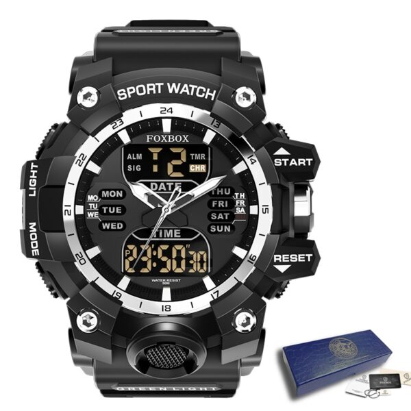 New LIGE  Military Watches for Men Luxury Sport Chronograph Alarm WristWatch ​Waterproof Quartz Big Clock Digital Male Watch - Image 7