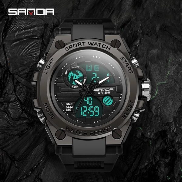 SANDA 739 Sports Men's Watches Top Brand Luxury Military Quartz Watch Men Waterproof S Shock Male Clock relogio masculino 2022 - Image 11