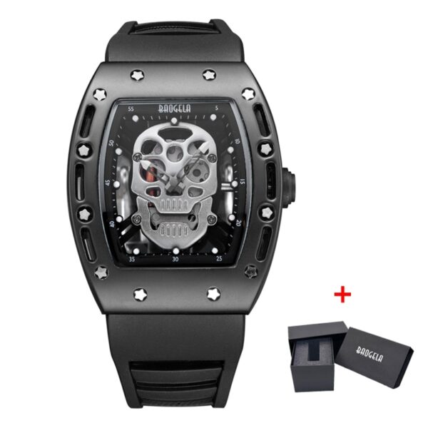 Baogela Pirate Skull Style Men Watch Silicone Luminous Quartz Watches Military Wateproof Skeleton Wristwatch For Man 1612 - Image 6