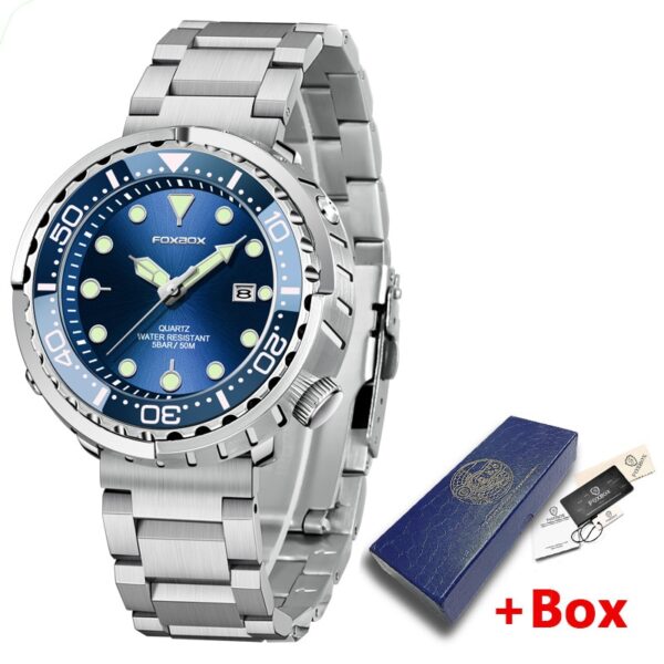 New Men Watches 5ATM Sports Waterproof Quartz Wristwatch Luminous Clock with Steel Bezel Watch for Men Relogio Masculino+Box - Image 14