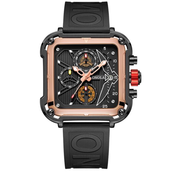 Men Unique Square Design Luxury Quartz Sports Tape Watches Men Waterproof - Image 4