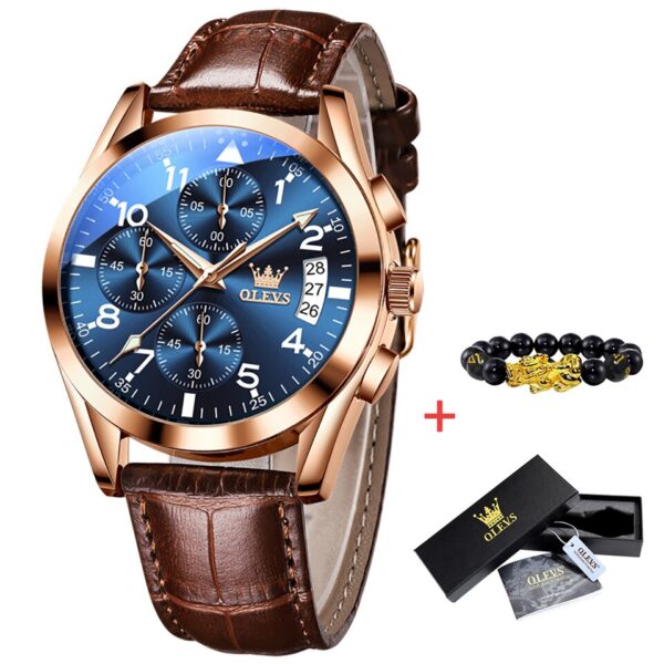 OLEVS 2878 Quartz Men Watch Classic Waterproof Luminous Wristwatch Leather Strap Date Display Luxury Top Brand Watch for Men - Image 7