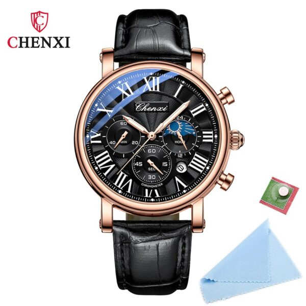 New Watches Men Top Brand Luxury Leather Strap Date Quartz Clock Male Waterproof Chronograph Men Watch Business Fashion - Image 9