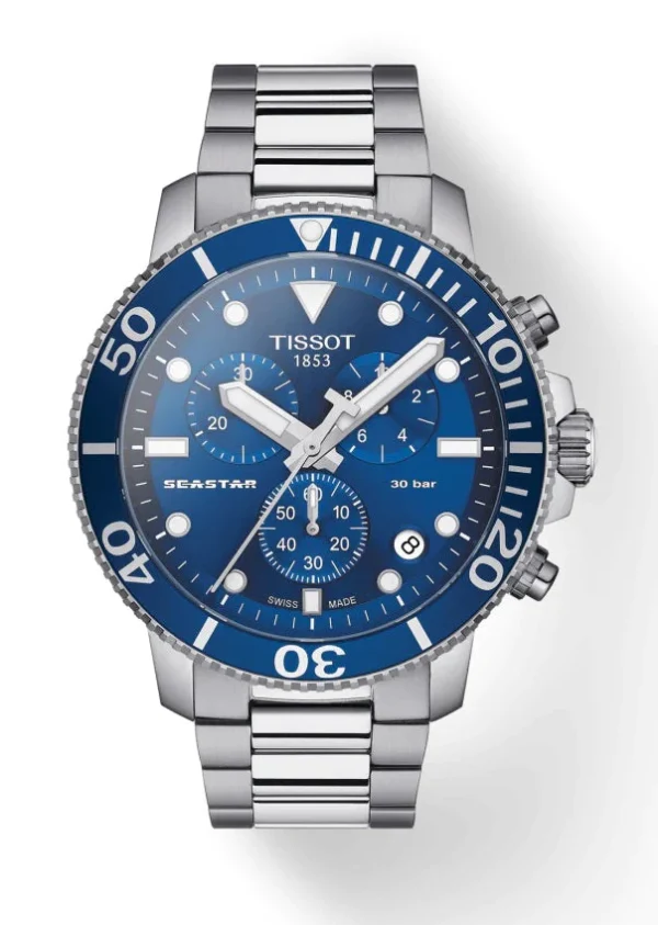 TISSOT SEASTAR 1000 CHRONOGRAPH T1204171104100 Blue Face Luxury Watch For Men