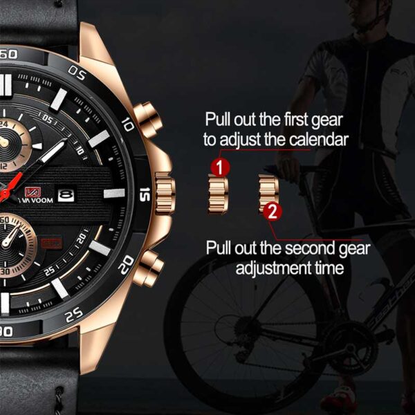 Men Watch Top Brand Luxury Waterproof Sport Quartz Clock Military Leather - Image 7