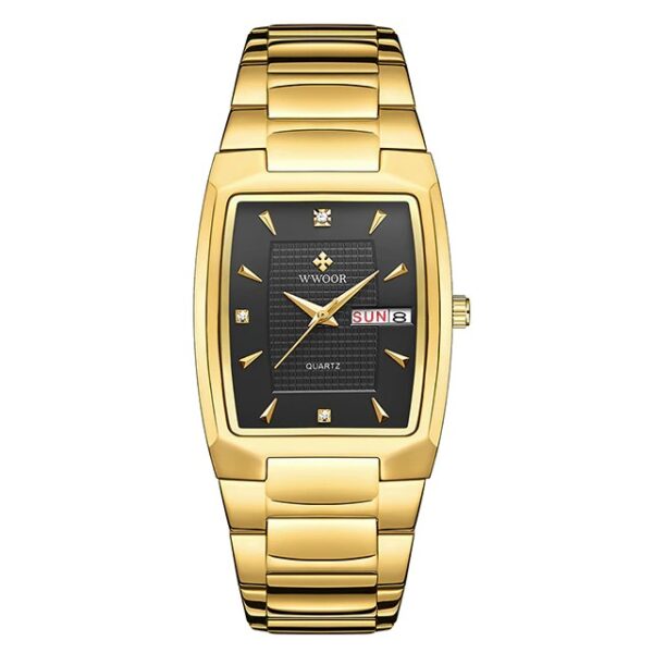 New Square Watch Men - Luxury Stainless Steel Gold Quartz Wristwatch - Image 3